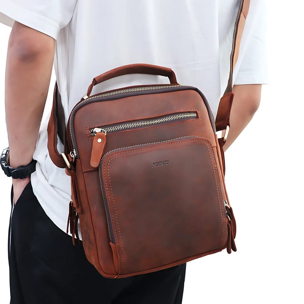 Cop™ Pro Genuine Leather Crossbody Bag for 9.7" iPad, photo 18