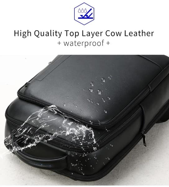 The Mulhens Leather Business Backpack with USB and Type-C, photo 16