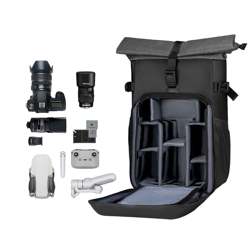 Veraxil Luxe Expandable Roll-Top Camera and Laptop Backpack, photo 9