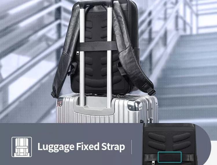The Company™ Genuine Leather Laptop Backpack with USB Port, photo 9
