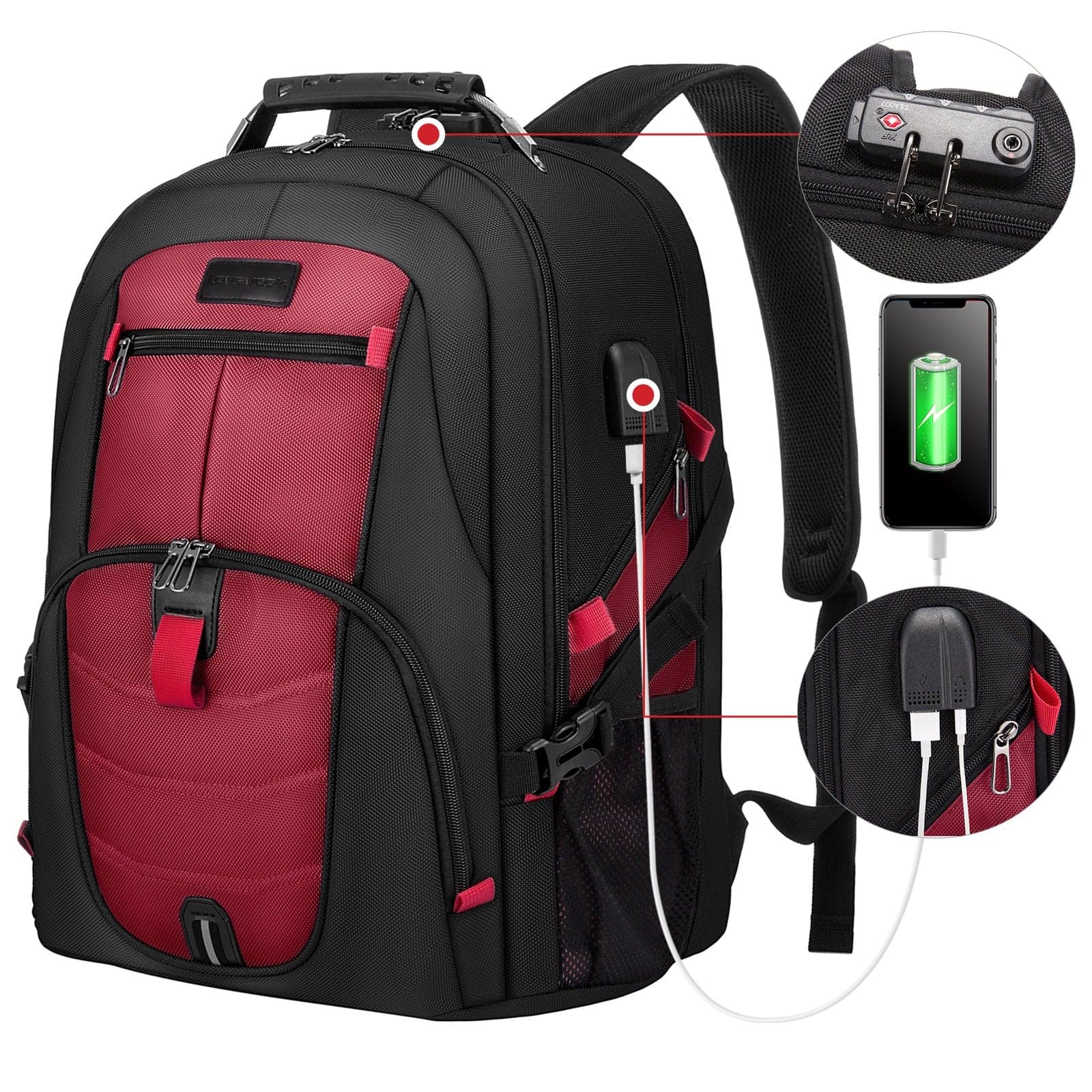 Quinox Platinum Laptop Backpack up to 45L with USB Port, photo 12
