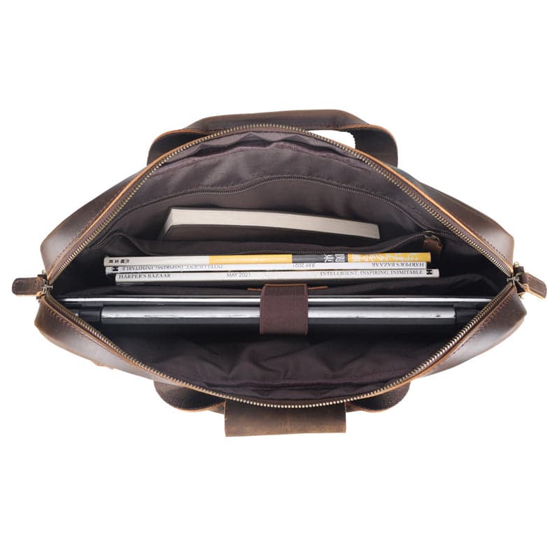 Xenthos Supreme 18L Crazy Horse Leather Laptop Briefcase, photo 8
