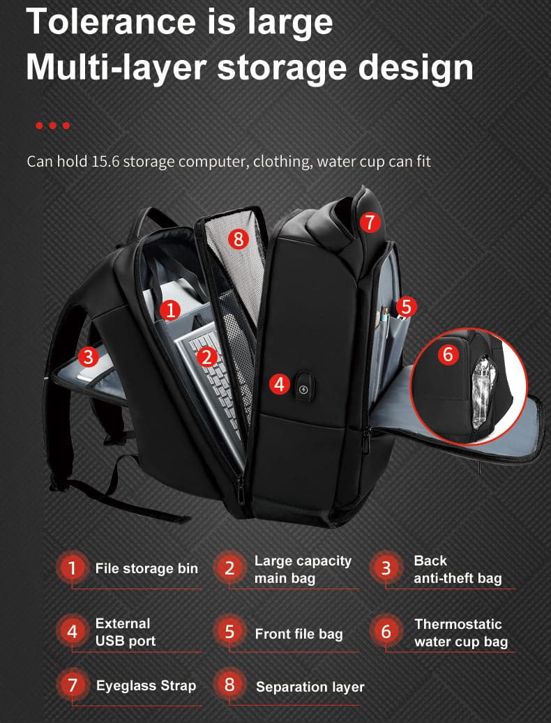 Veloce Quantum 35L Laptop Backpack with USB Port, photo 9
