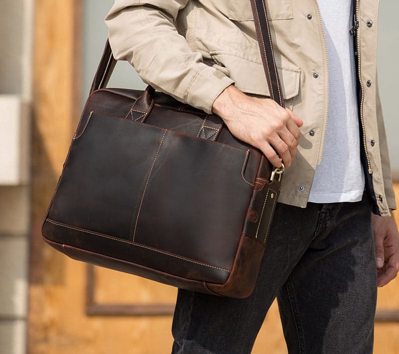 The Mike Pro 20L Genuine Leather Laptop Briefcase, photo 13