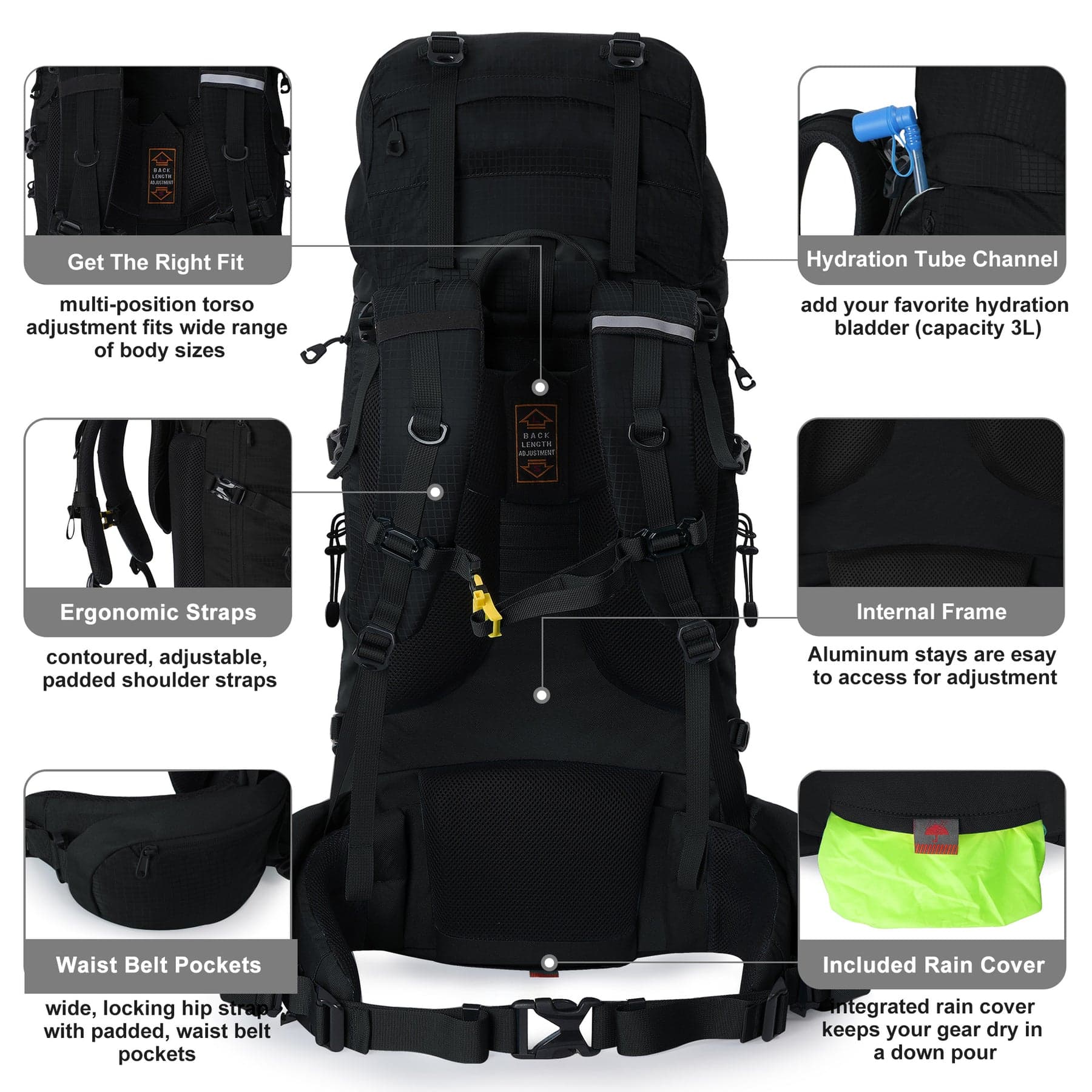 Slayerโข 80L Trekking Backpack with Ergonomic Back, photo 5