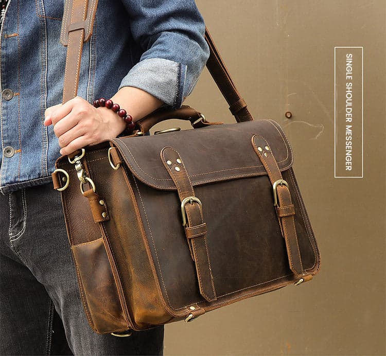 The Sunset Xtreme 35L Genuine Leather Laptop Briefcase, photo 2