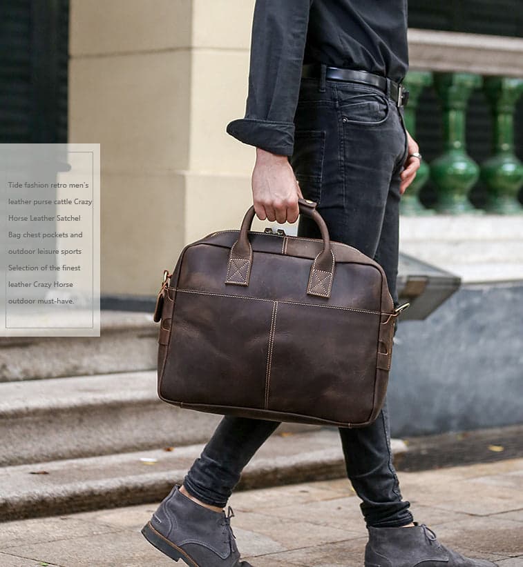 The Mike Pro 20L Genuine Leather Laptop Briefcase, photo 14