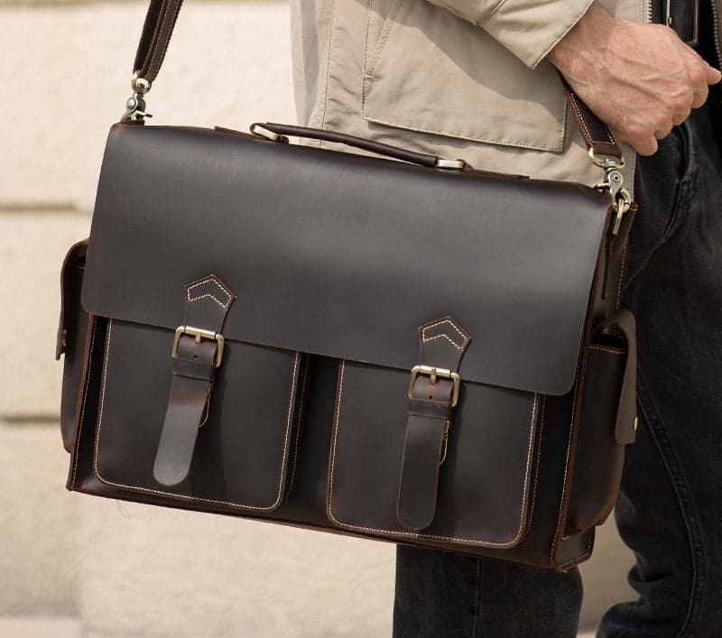 The Badger Pro 20L Crazy Horse Leather Laptop Briefcase, 17", photo 12