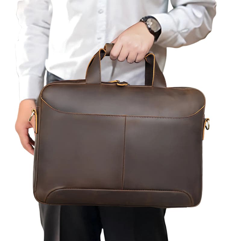 Xenthos Supreme 18L Crazy Horse Leather Laptop Briefcase, photo 9