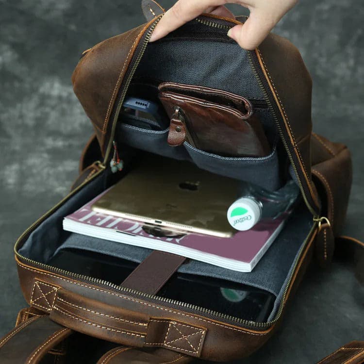 JourneyLite Prestige Crazy Horse Leather Laptop Backpack, photo 4
