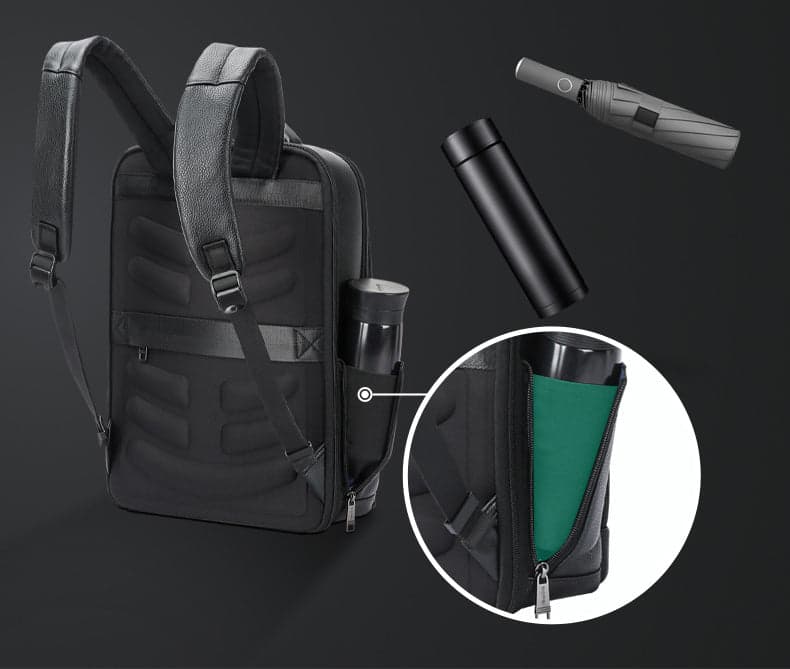The Avengers™ Pro Leather Laptop Backpack with USB Port, photo 7