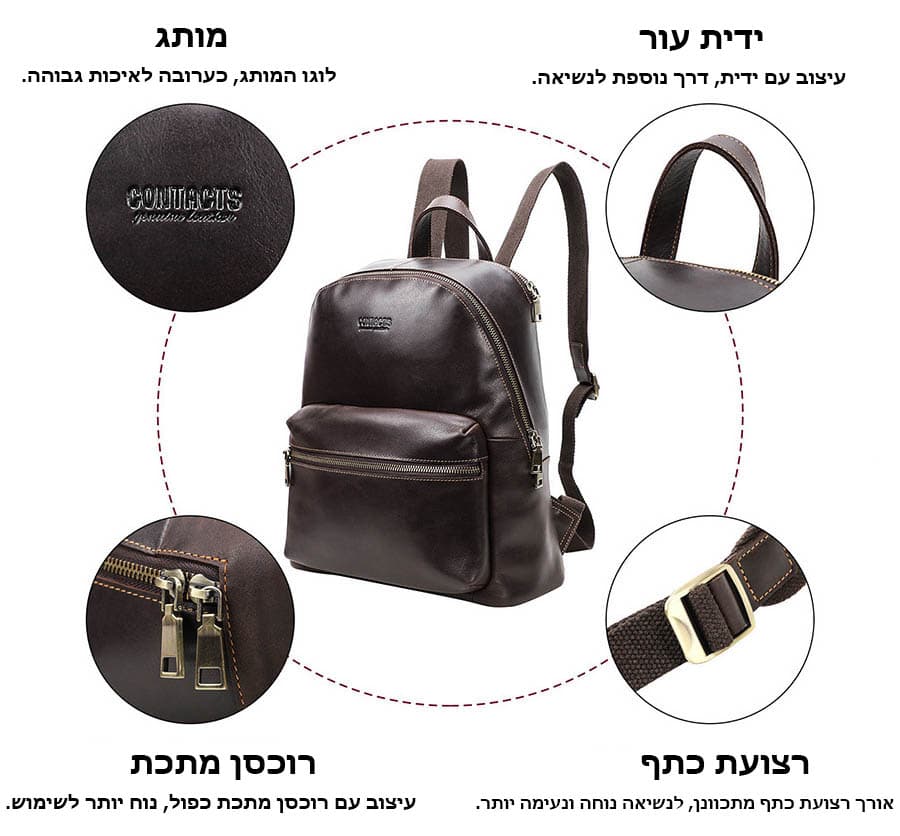 Kalonix 10L Leather Laptop Backpack for Women, photo 4