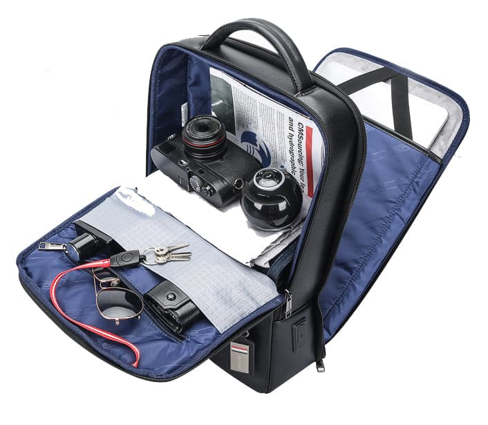 Richard Elite Leather Laptop Backpack with USB Port, photo 6