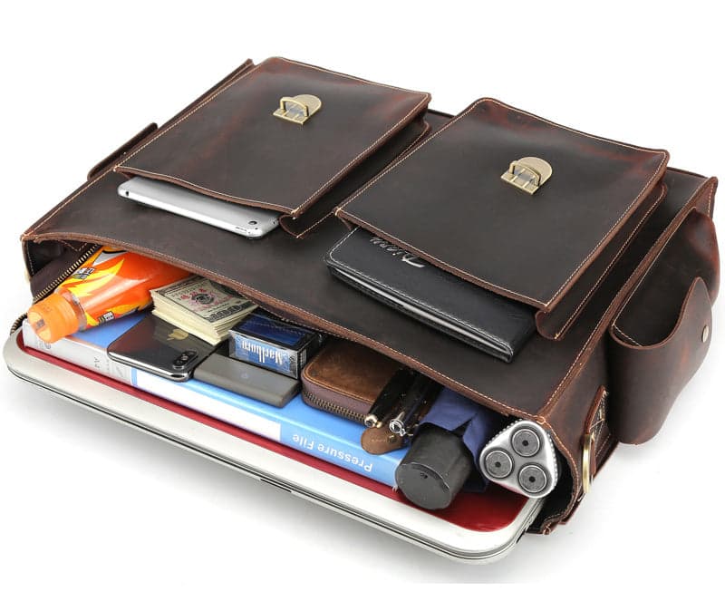 The Badger Pro 20L Crazy Horse Leather Laptop Briefcase, 17", photo 6