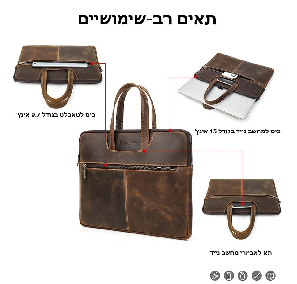 Vanillaโข Genuine Leather Laptop Briefcase, photo 4