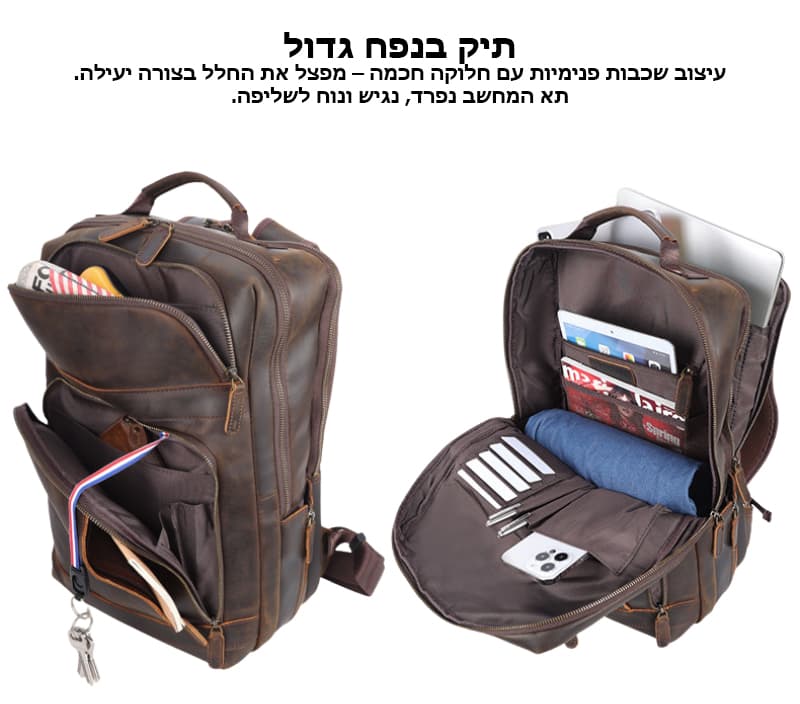 Ultrynox Exclusive 35L Genuine Leather Laptop Backpack, photo 3