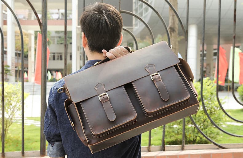 The Badger Pro 20L Crazy Horse Leather Laptop Briefcase, 17", photo 2