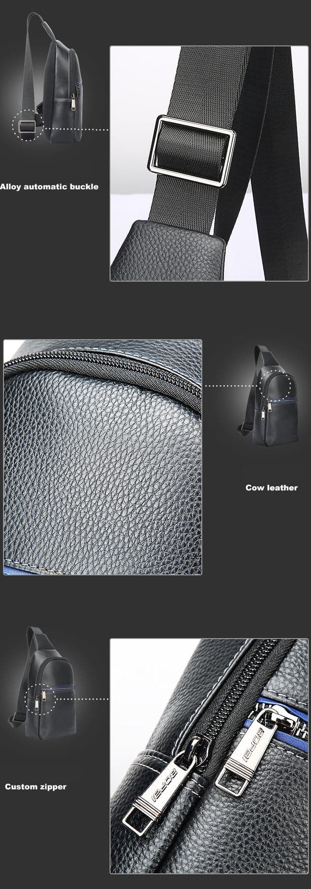 Freeway™ Pro Genuine Leather Crossbody Bag, photo 2