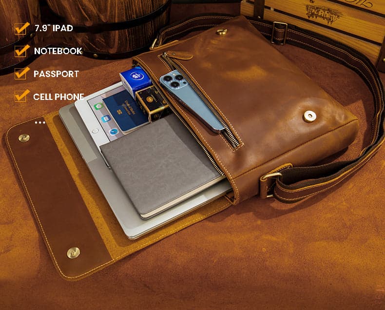 Gyroflux™ Xtreme Crazy Horse Leather Shoulder Bag, photo 8