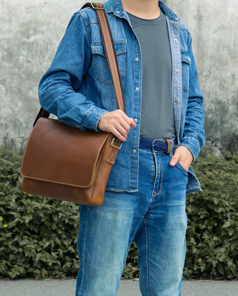 Gyroflux™ Xtreme Crazy Horse Leather Shoulder Bag, photo 12