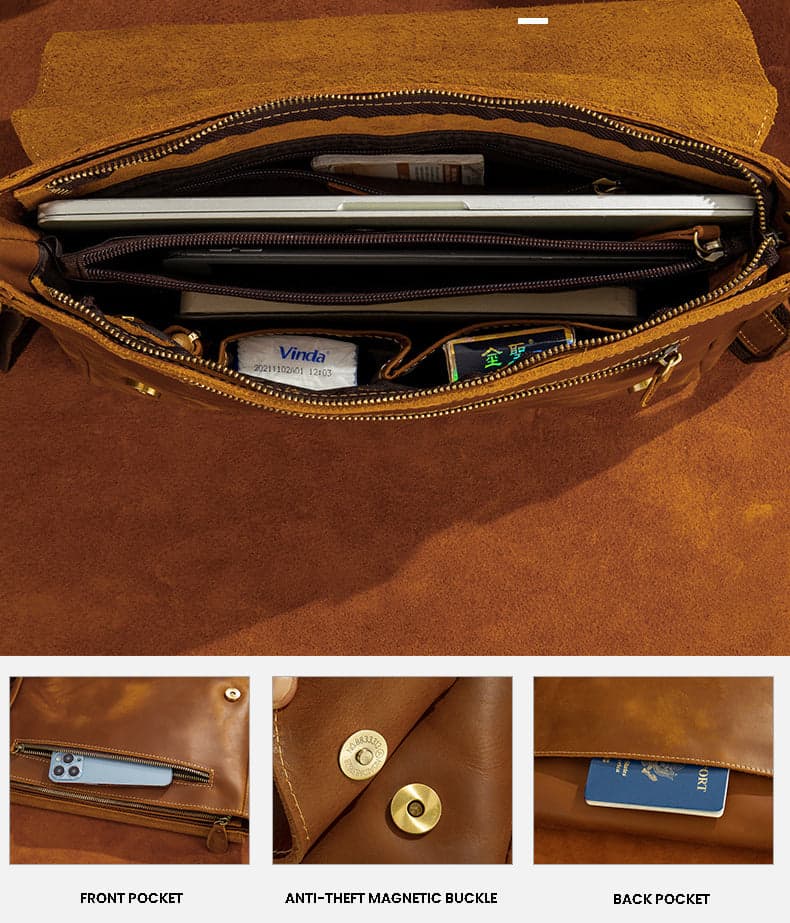 Gyroflux™ Xtreme Crazy Horse Leather Shoulder Bag, photo 9