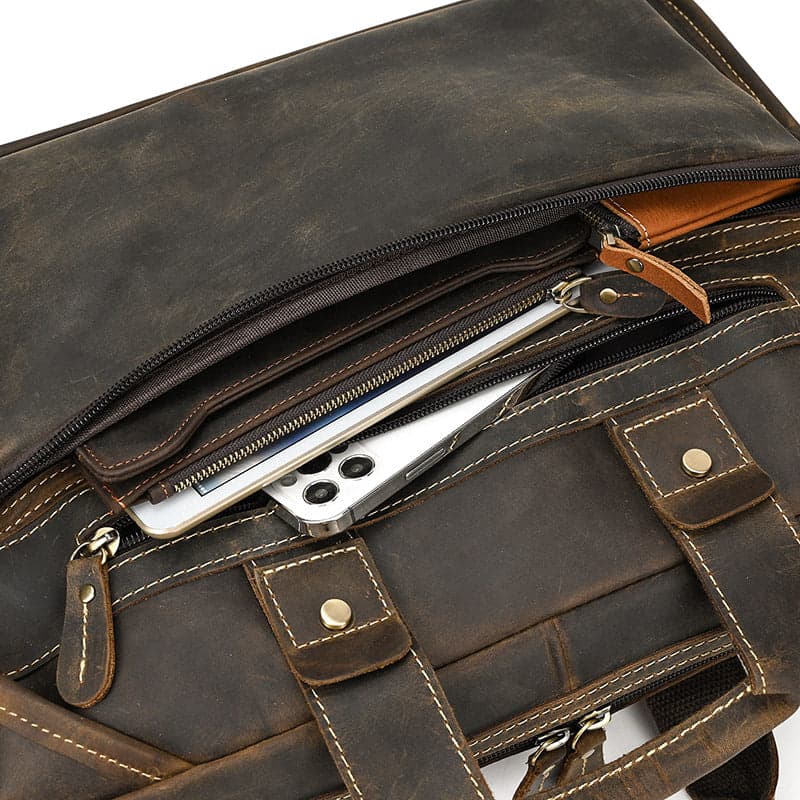 Meridian Prestige 10L Crazy Horse Leather Laptop Briefcase, photo 5