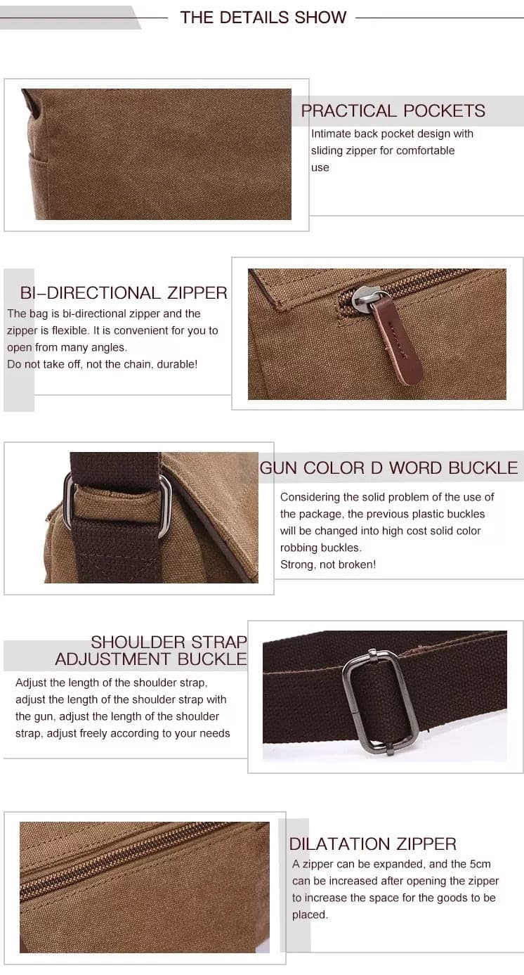 Penephiraโข RETRO Canvas Messenger Bag, photo 3
