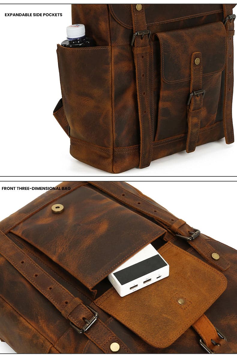 Superchargd Prime Crazy Horse Leather Laptop Backpack, photo 2