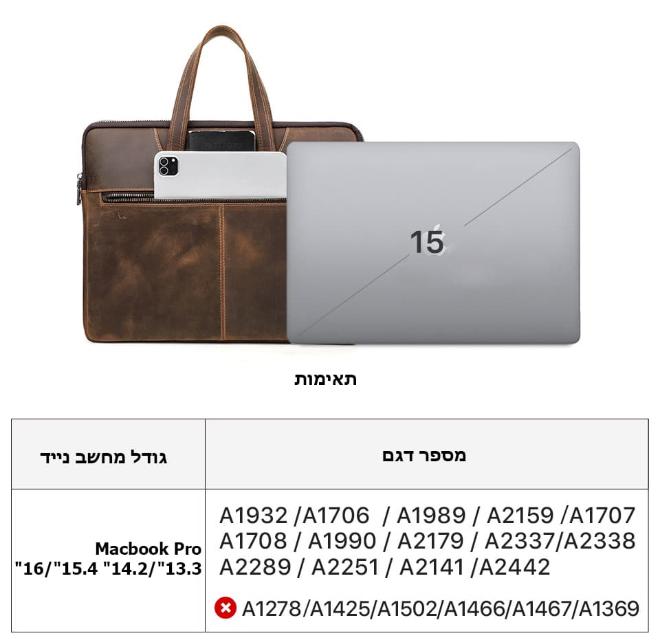 Vanillaโข Genuine Leather Laptop Briefcase, photo 9