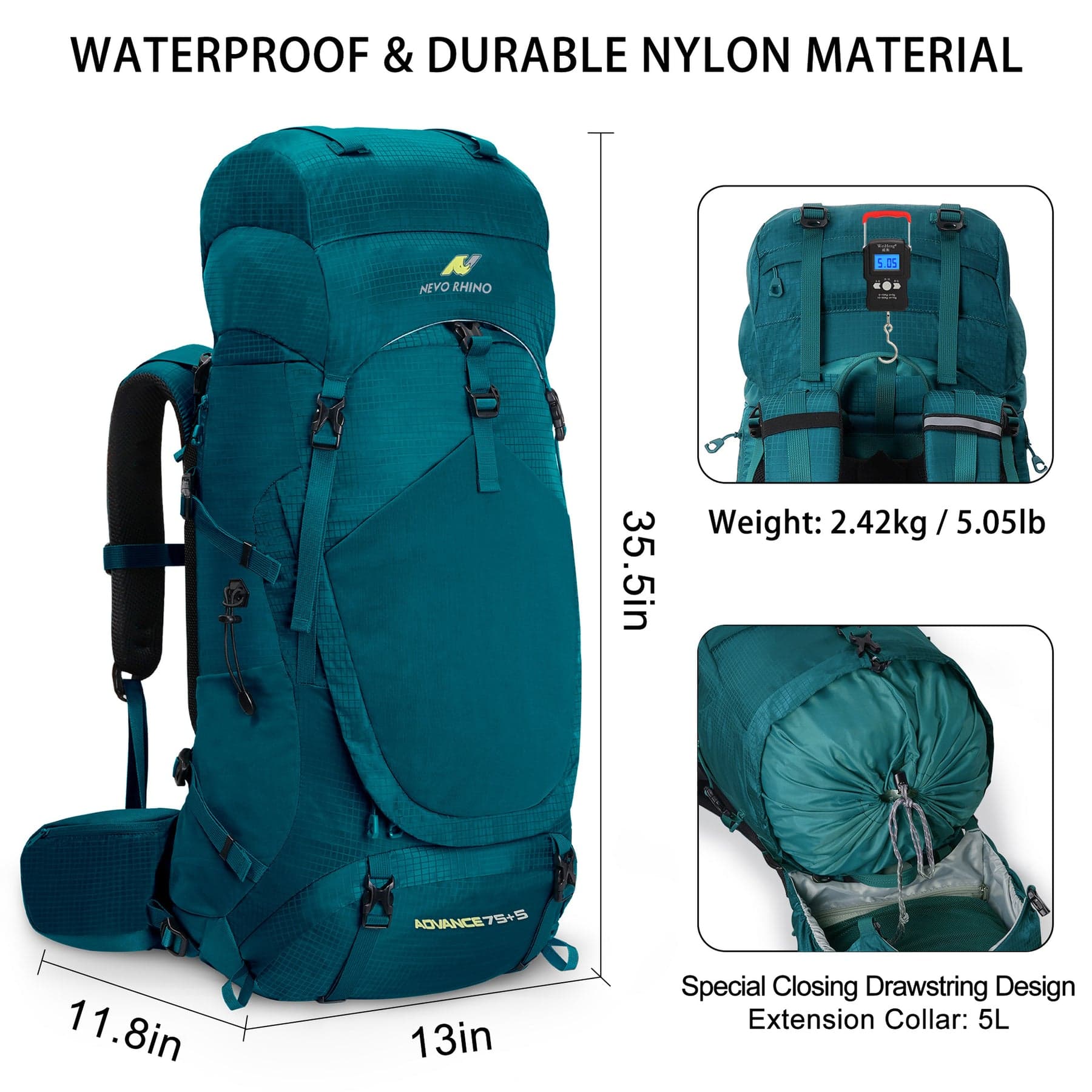 Slayerโข 80L Trekking Backpack with Ergonomic Back, photo 14