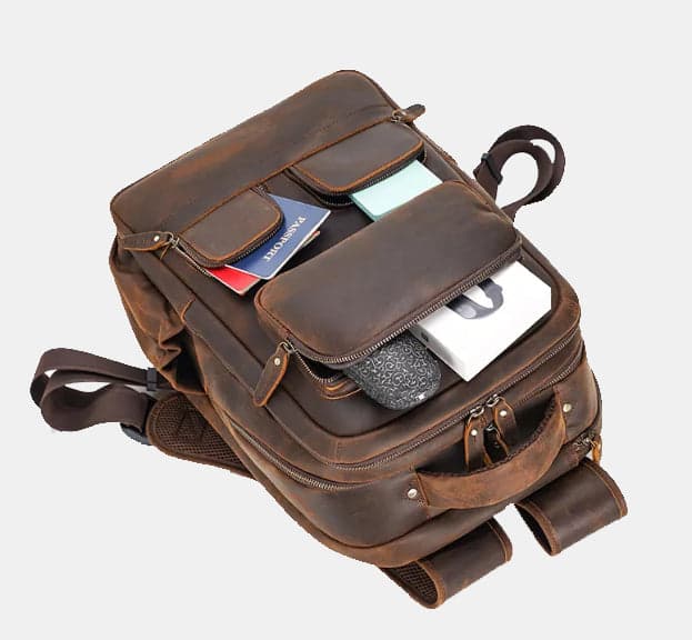 The Cowhideโข Pro Genuine Leather Laptop Backpack with USB Port, photo 8
