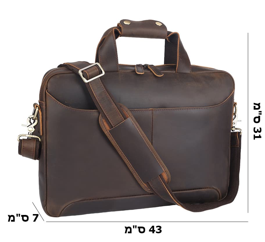 Xenthos Supreme 18L Crazy Horse Leather Laptop Briefcase, photo 3