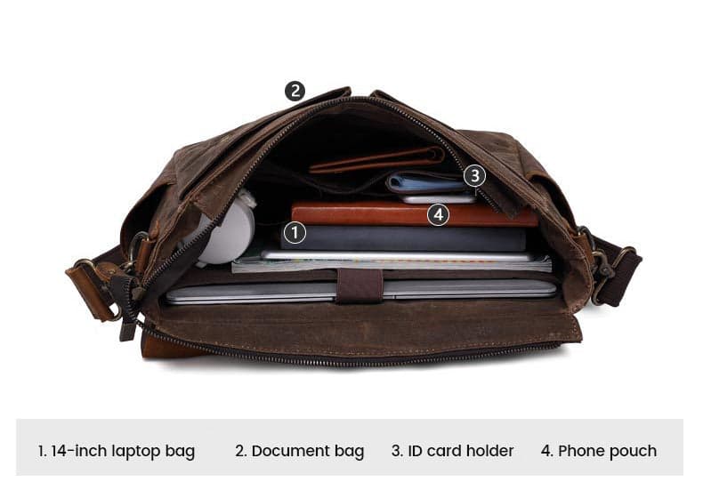 Tropicana Prime 11L Leather and Canvas Laptop Briefcase, photo 8