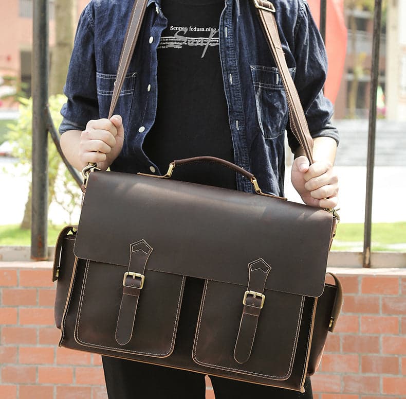 The Badger Pro 20L Crazy Horse Leather Laptop Briefcase, 17", photo 13