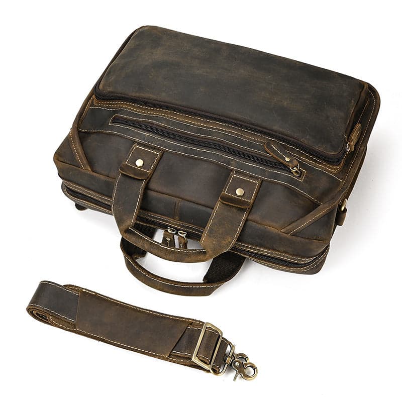 Meridian Prestige 10L Crazy Horse Leather Laptop Briefcase, photo 17