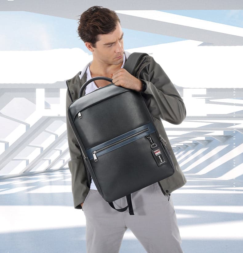 Richard Elite Leather Laptop Backpack with USB Port, photo 14