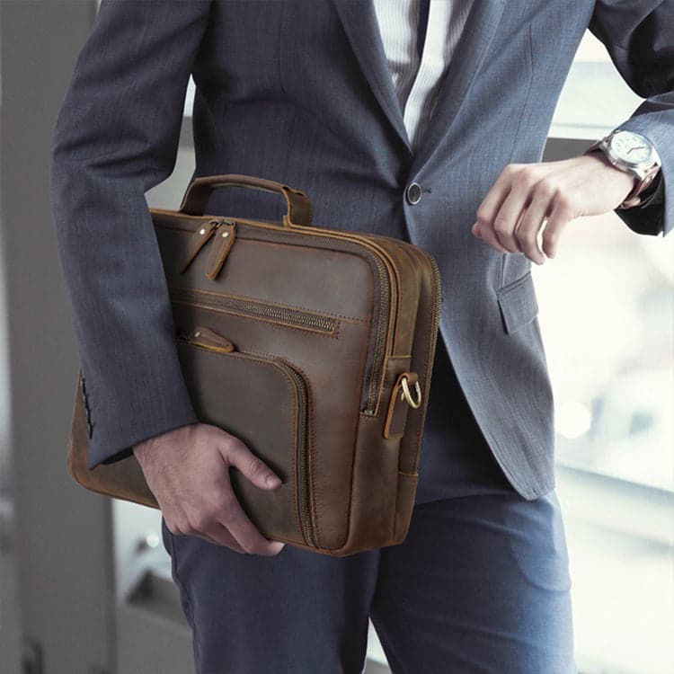 The Great Platinum 20L Genuine Leather Laptop Briefcase, 16", photo 16