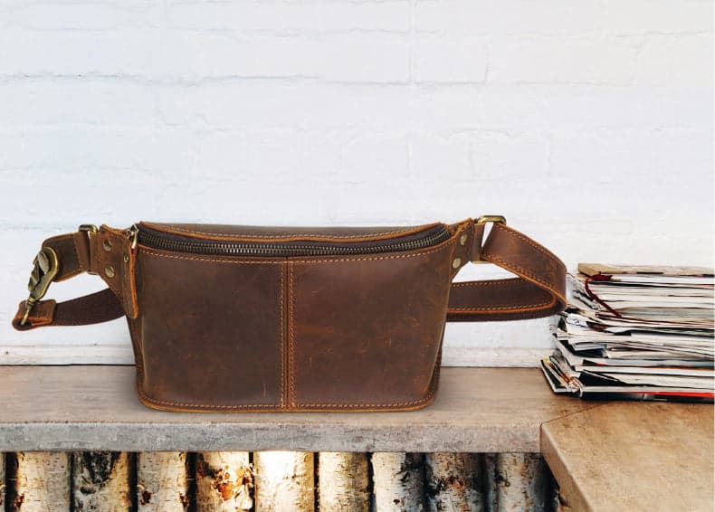 Blitz Platinum Crazy Horse Leather Waist Pouch, photo 7