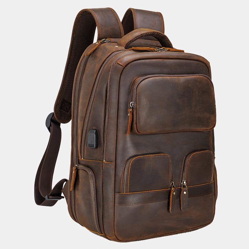 The Cowhideโข Pro Genuine Leather Laptop Backpack with USB Port, photo 3