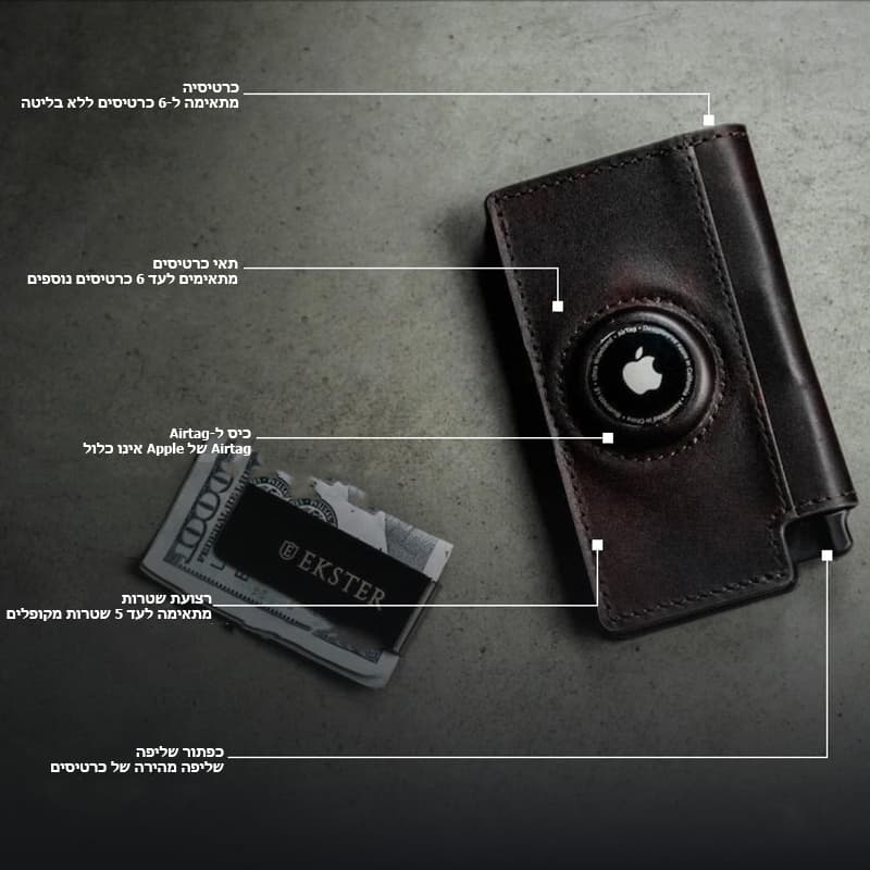 Xerus™ Plus Slim Leather Wallet with AirTag Slot, photo 2