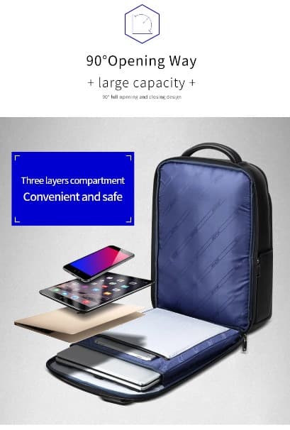 The Mulhens Leather Business Backpack with USB and Type-C, photo 4