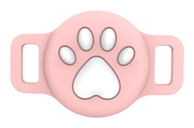 Luna Paw-Print Silicone AirTag Collar Holder for Dogs and Cats