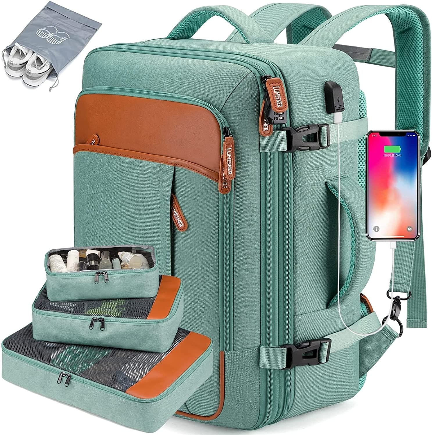 Solenor™ 40L Travel Backpack with Packing Cubes, photo 12