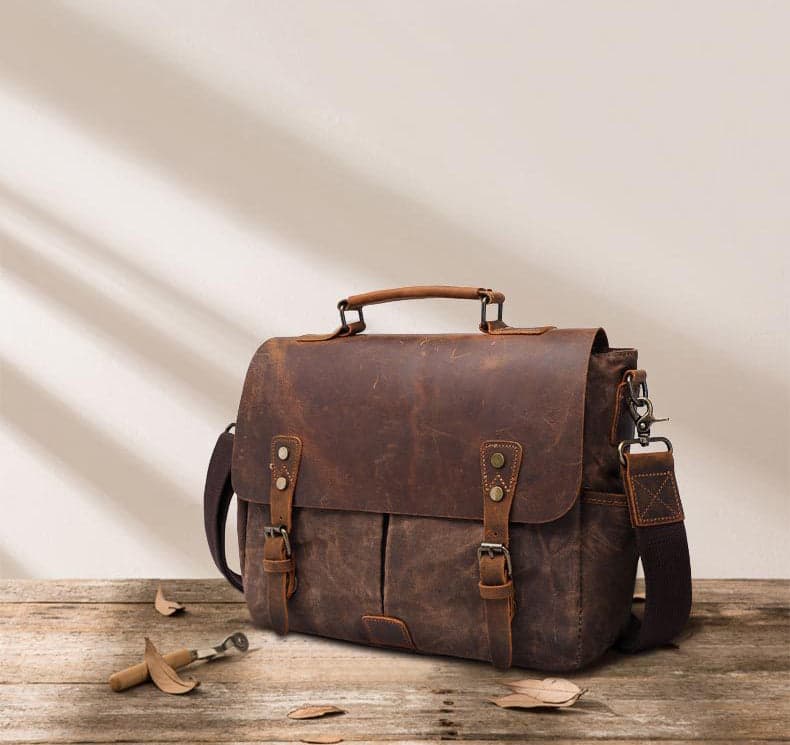 Tropicana Prime 11L Leather and Canvas Laptop Briefcase, photo 6