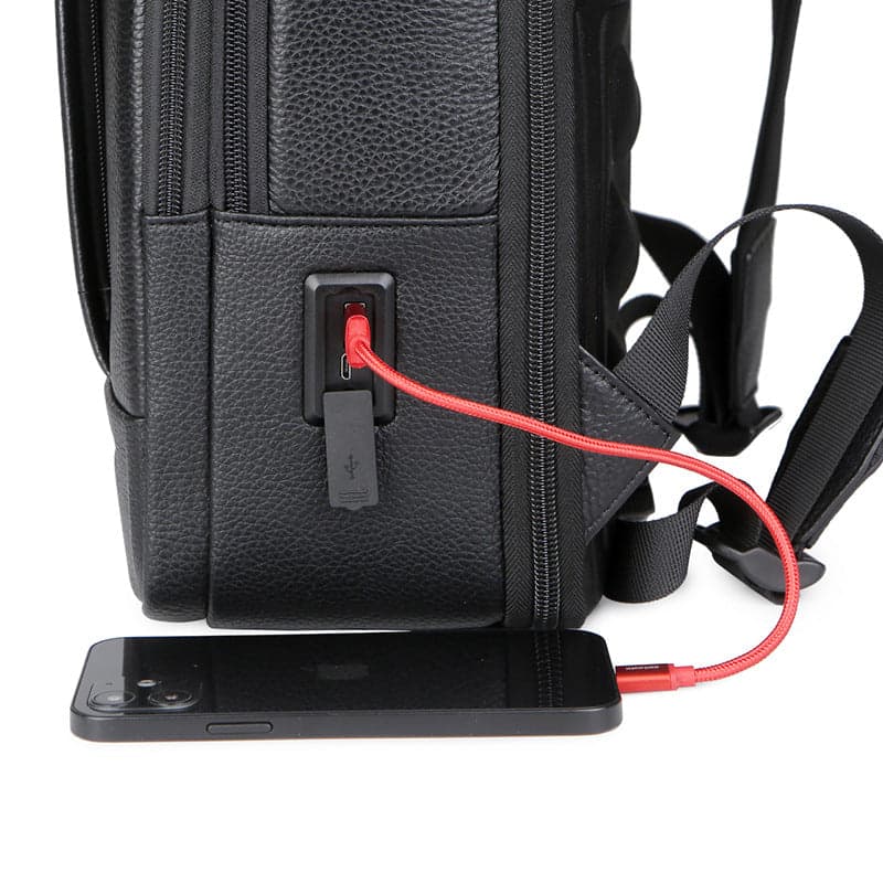 TrailPulseX Platinum 17L Expandable Genuine Leather Laptop Backpack, photo 12