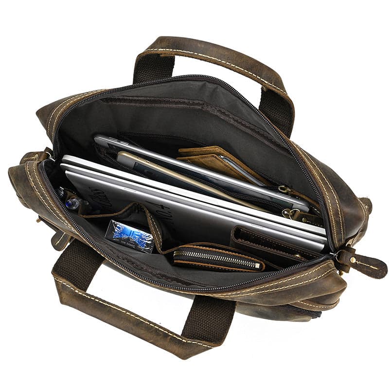 Meridian Prestige 10L Crazy Horse Leather Laptop Briefcase, photo 10