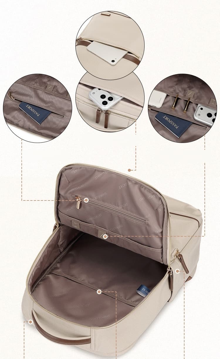 Elise Women's Laptop Backpack with Faux Leather Band, photo 10