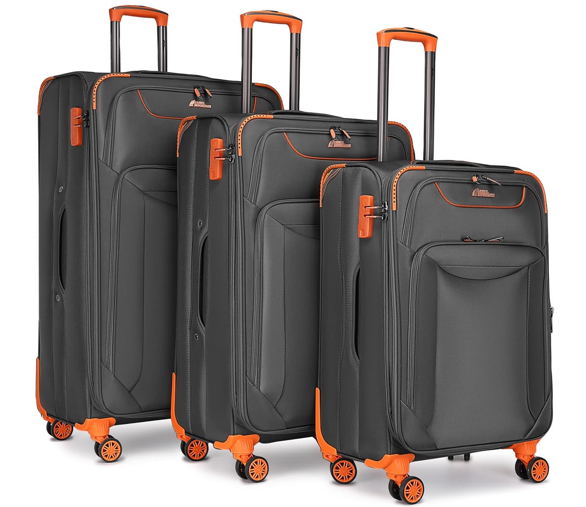 Camel Mountain Titan Three-Piece Suitcase Set, 20, 24 and 28 inch