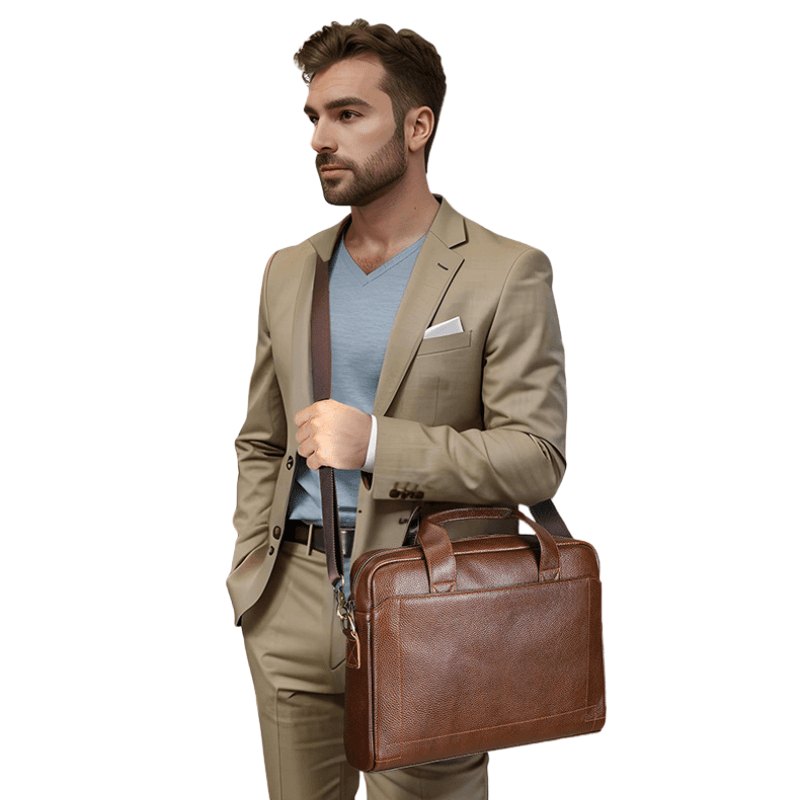 Quirvex™ Prestige 14" Genuine Leather Laptop Bag, photo 4