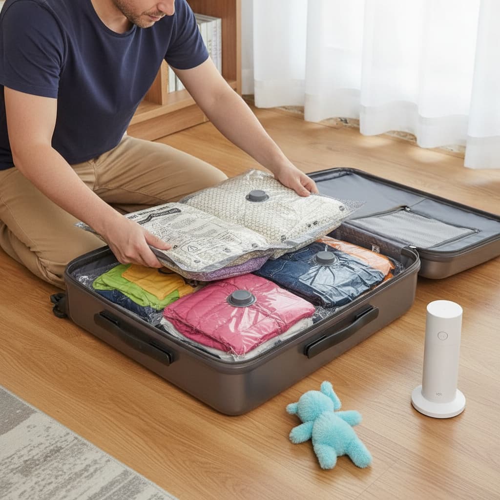 Olbia Travel Vacuum Bag Set with Rechargeable Electric Pump, photo 14